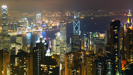 Fototapeta na wymiar Night scene in Hong Kong