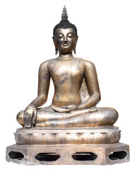 Thai art bronze buddhist statue