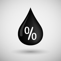 Oil drop icon with a discount sign