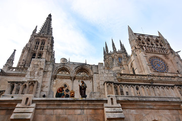 portal de belen en la catedral de burgos en navidad