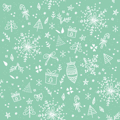 New Year Seamless Pattern 10 - obrazy, fototapety, plakaty