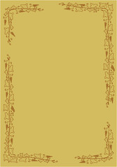 Vintage frame with grapes