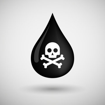 Oil drop icon with a skull