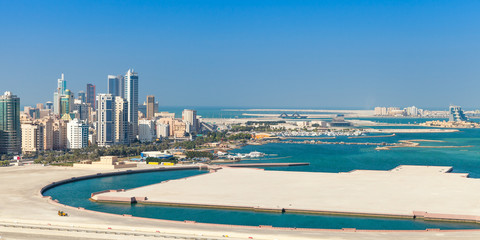 Bird view panorama van de stad Manama, Bahrain