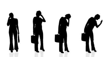 Vector silhouette of a businesswoman.