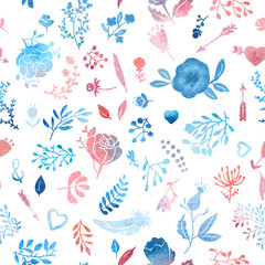 Watercolor nature pattern