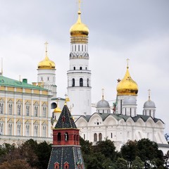 Fototapeta na wymiar Aerial view of Kremlin Church in Moscow