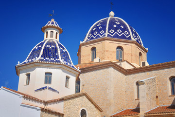 Fototapeta na wymiar Our Lady of Solace Church in Altea, Costa Blanca