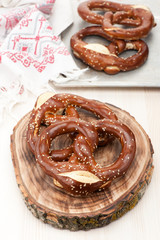 Pretzels in a rustic style
