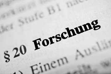 Forschung - schwarz-weiß Text