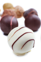 Various of sweet candies on white background