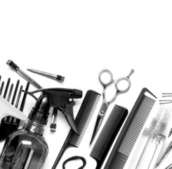 hairdresser tools - obrazy, fototapety, plakaty