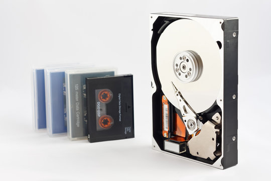 Hard disk and data backup tapes