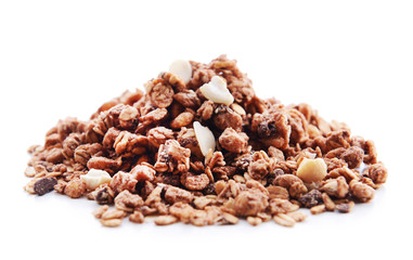 Granola isolated on white