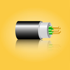 Optic fiber cable. Vector illustration