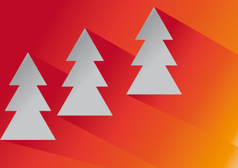 christmas card with vector trees