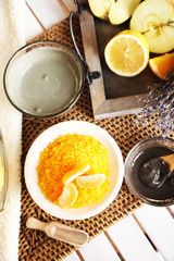 Homemade facial masks with natural ingredients,