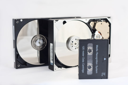 Hard disk and data backup tapes