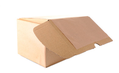 Brown cardboard box isolated on white