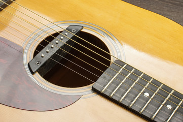 Obraz premium Guitar sound hole with rosette isolated