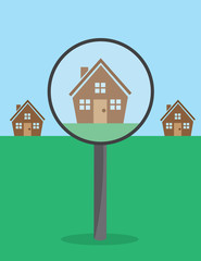 Large magnifying glass viewing house