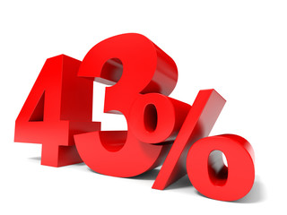 Red forty three percent off. Discount 43%.