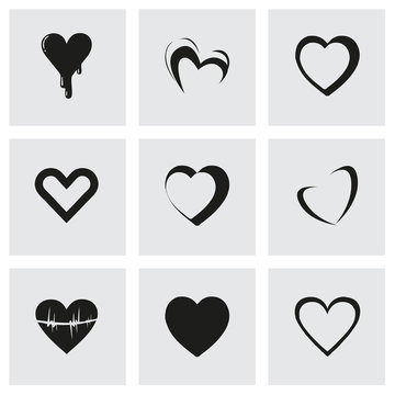 Vector hearts icons set