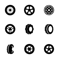 Vector tire icon set - 74919434