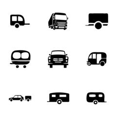 Vector trailer icon set