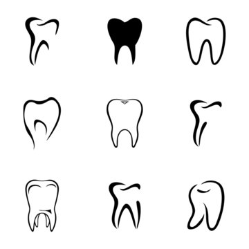 Vector teeth icon set
