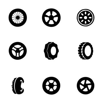 Vector tire icon set