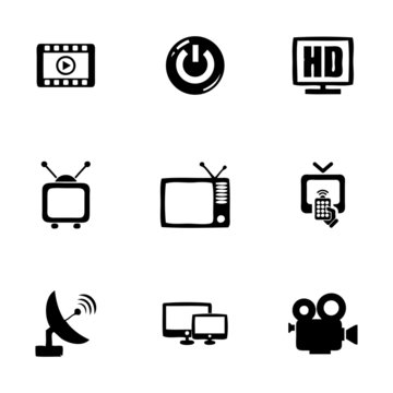 Vector tv icon set