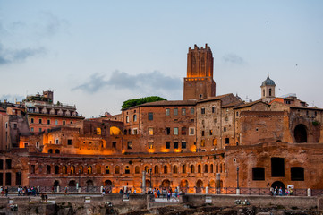 View of night Rome, Italy