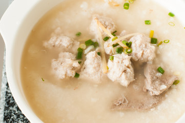 Asian style breakfast soft boiled rice