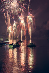 Fuochi d'artificio e spettacolo pirotecnico sul fiume