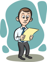 Businessman reading document