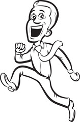 whiteboard drawing - businessman climbing stairs