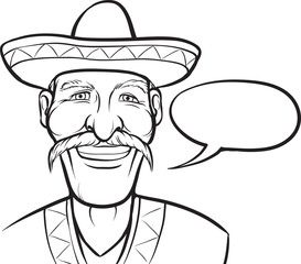 whiteboard drawing - cartoon smiling mad professor with speech b