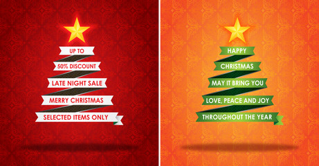 Sales Marketing Banner and Christmas Greeting Card