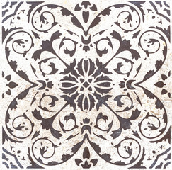 Vintage style floor tile pattern texture and background