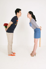 스튜디오 안에서 커플 모습