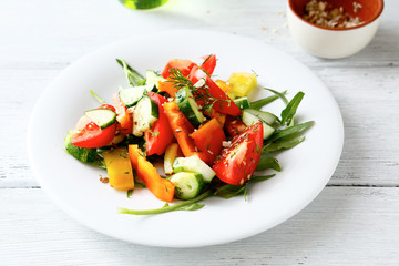 Salad with fresh vegetables
