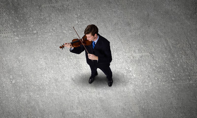 Businessman with violin