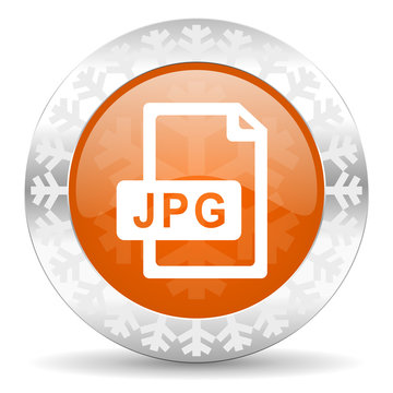 jpg file orange icon, christmas button