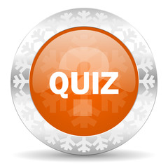 quiz orange icon, christmas button