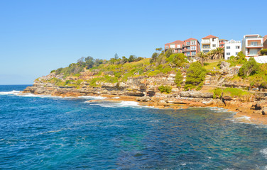 Fototapeta na wymiar View of coast and houses around Bondi beach ,Sydney