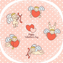 cupid cute card for Valentine's Day