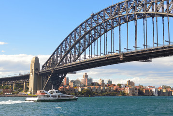 Fototapeta na wymiar View of Harbor bridge and city , Sydney