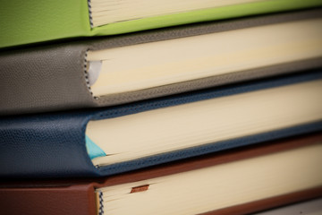 close up on stack of book