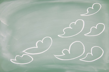 Cloud drawn on a blackboard